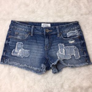 Patchwork Denim Shorts